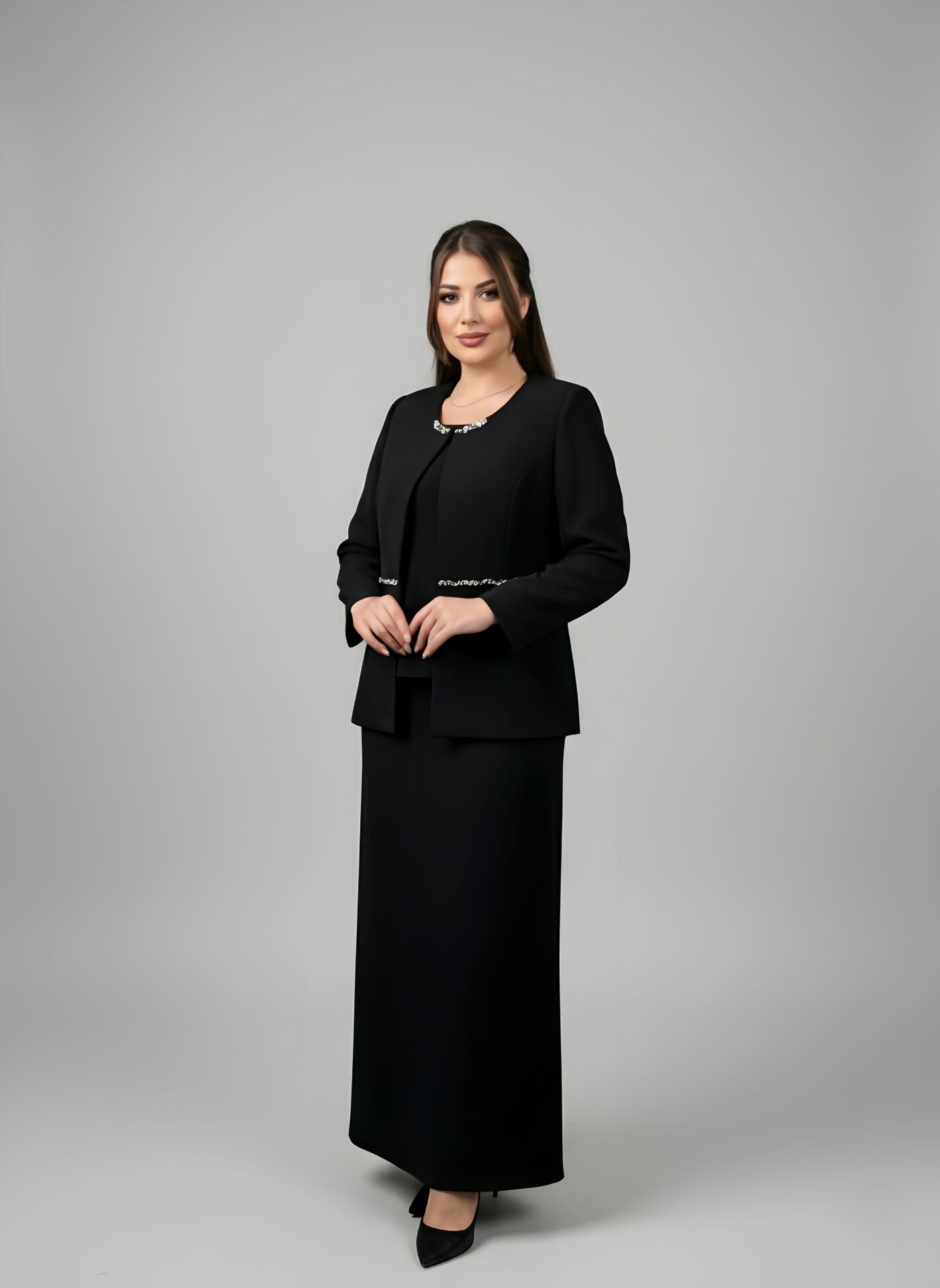 Doğaner Women | Taş İşlemeli, Etekli, Kadın Takım Elbise (1175)