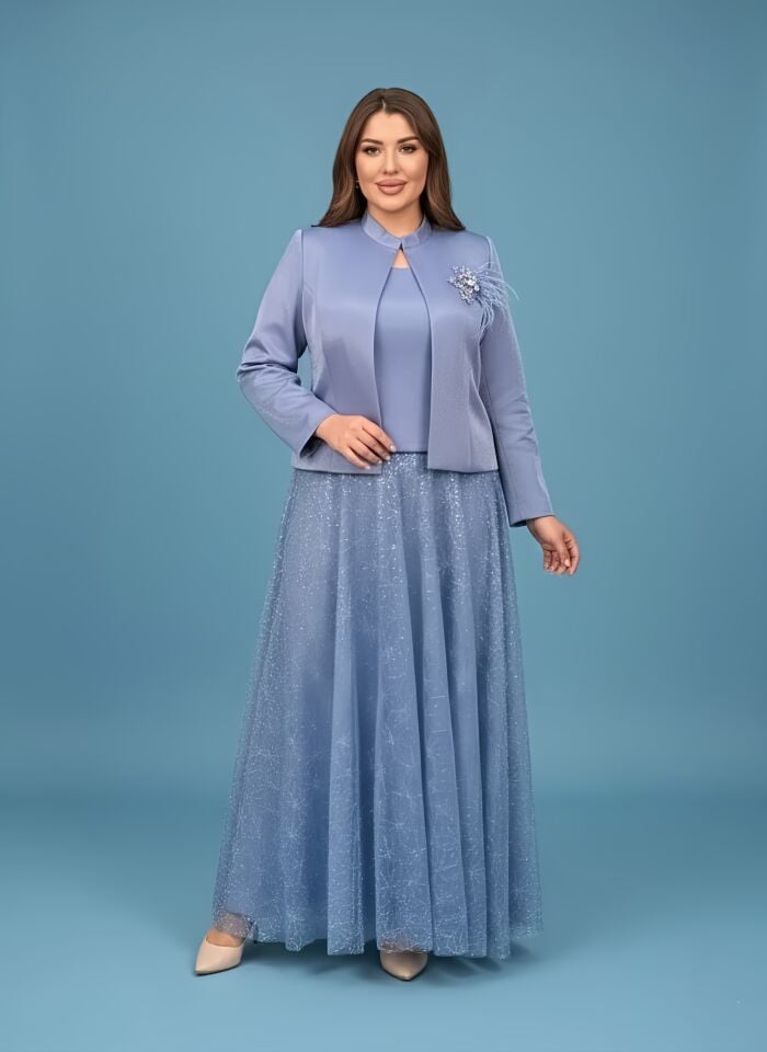 Doğaner Women | Jakar Ceket, Sim Dantel Etekli, Kadın Takım Elbise (4280)