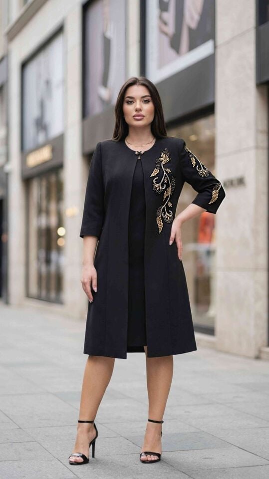 Taş İşlemeli, Kadın Abiye Takım Elbise | Doğaner Women (4469)