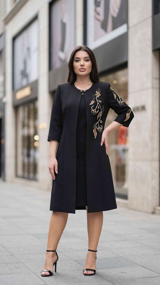 Taş İşlemeli, Kadın Abiye Takım Elbise | Doğaner Women (4469)