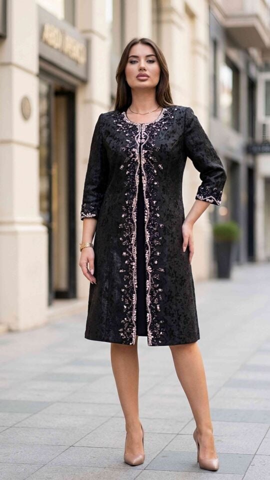 Jakar Ceket, Taş İşlemeli Kadın Abiye Takım Elbise | Doğaner Women (4459)