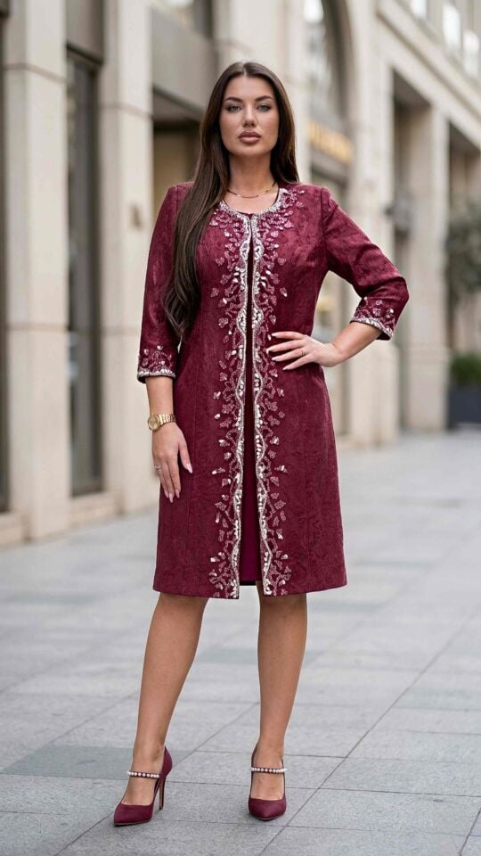 Jakar Ceket, Taş İşlemeli Kadın Abiye Takım Elbise | Doğaner Women (4459)