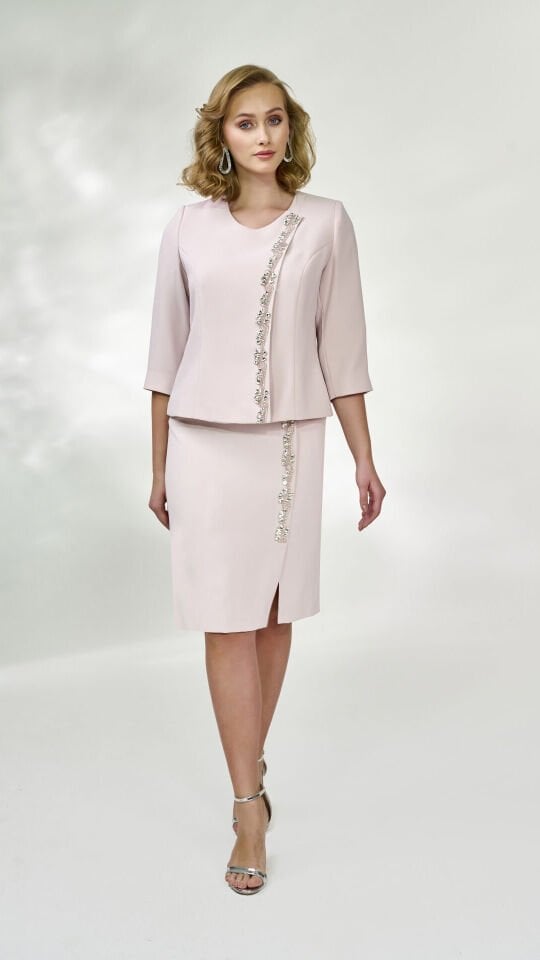 Doğaner Women | Taş İşlemeli, Sade ve Şık, Etekli Kadın Takım Elbise (4257)