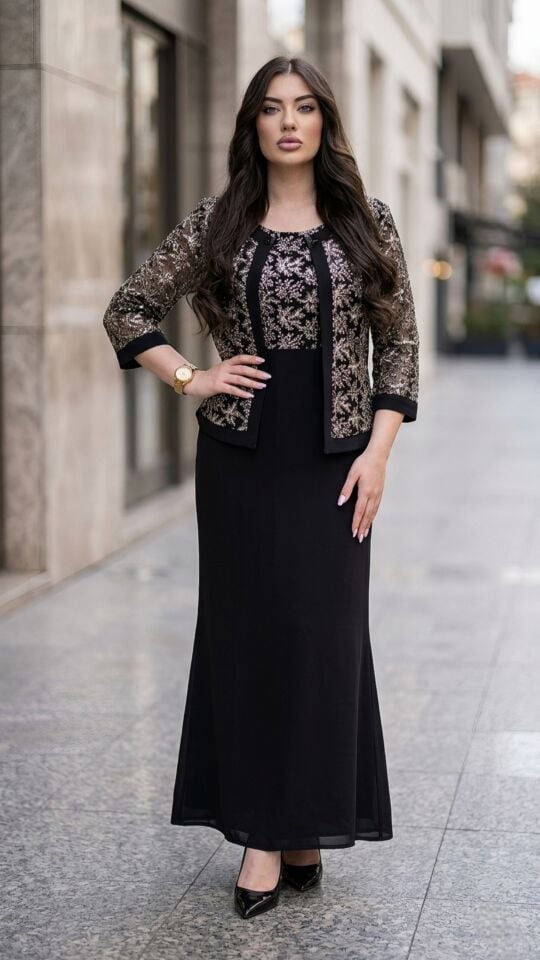 Dantel Ceket, Kadın Abiye Takım Elbise | Doğaner Women ( D75)