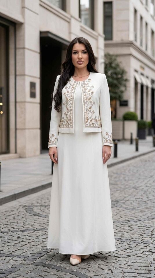 Taş İşlemeli, Kadın Abiye Takım Elbise | Doğaner Women (4468)