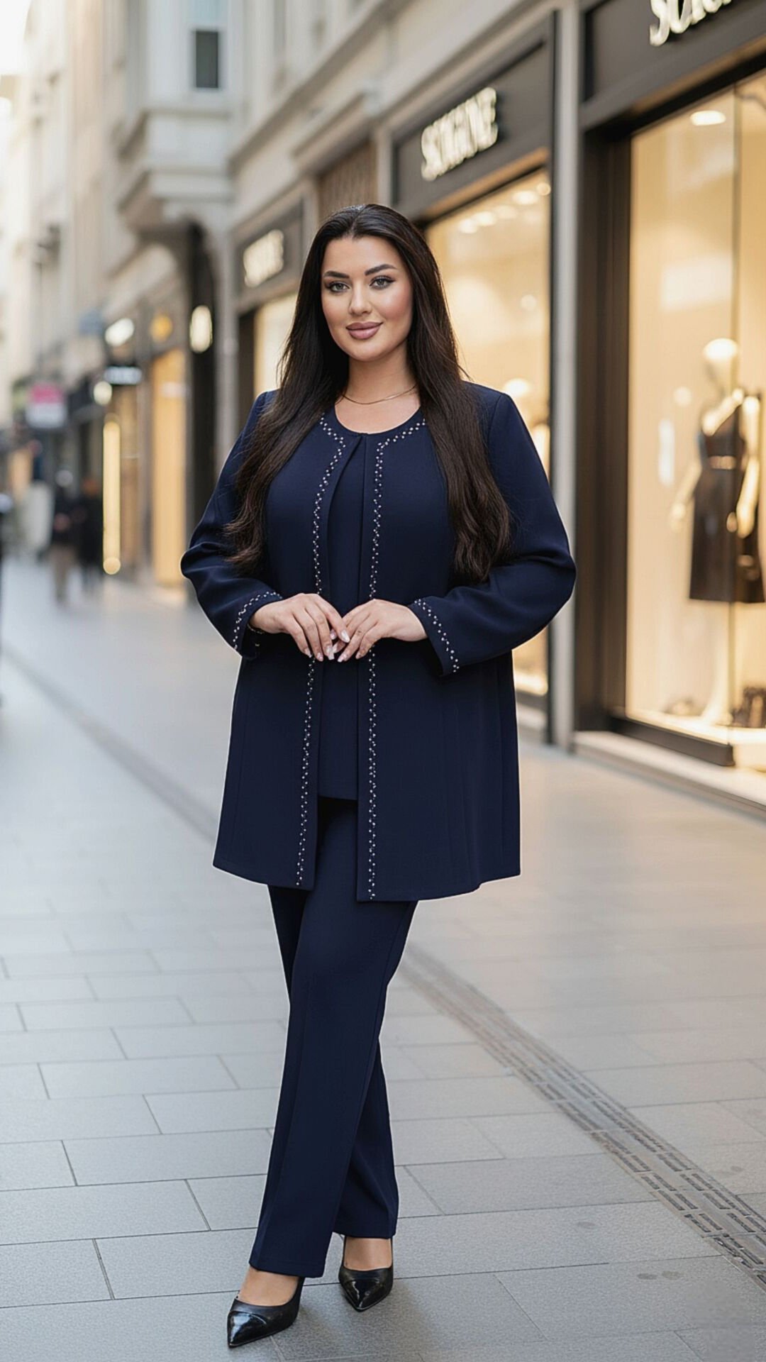 Doğaner Women | Boncuk İşlemeli, Pantolonlu Kadın Takım Elbise (1232)