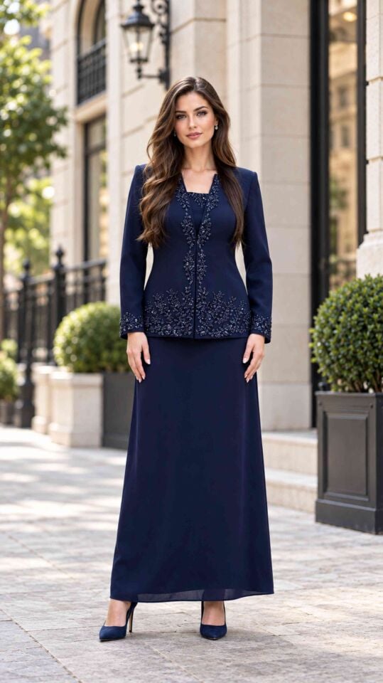 Boncuk ve Dantel İşlemeli, Kadın Takım Elbise | Doğaner Women (4485)