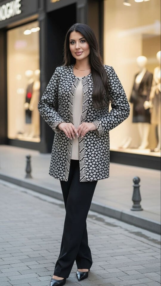 Doğaner Women | Boncuk İşlemeli, Pantolonlu Kadın Takım Elbise (1272)