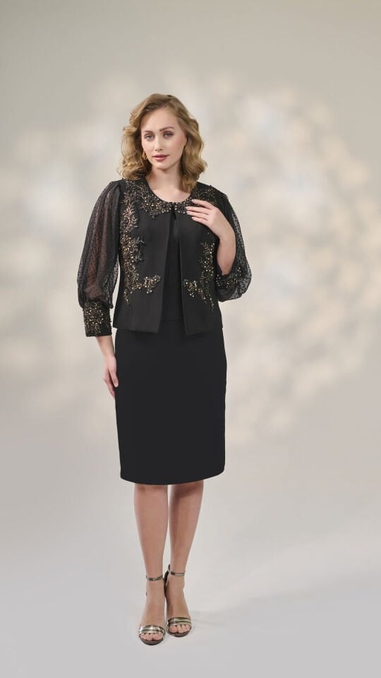 Doğaner Women | Boncuk İşlemeli, Etekli Kadın Takım Elbise (4298)