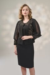 Doğaner Women | Boncuk İşlemeli, Etekli Kadın Takım Elbise (4298)