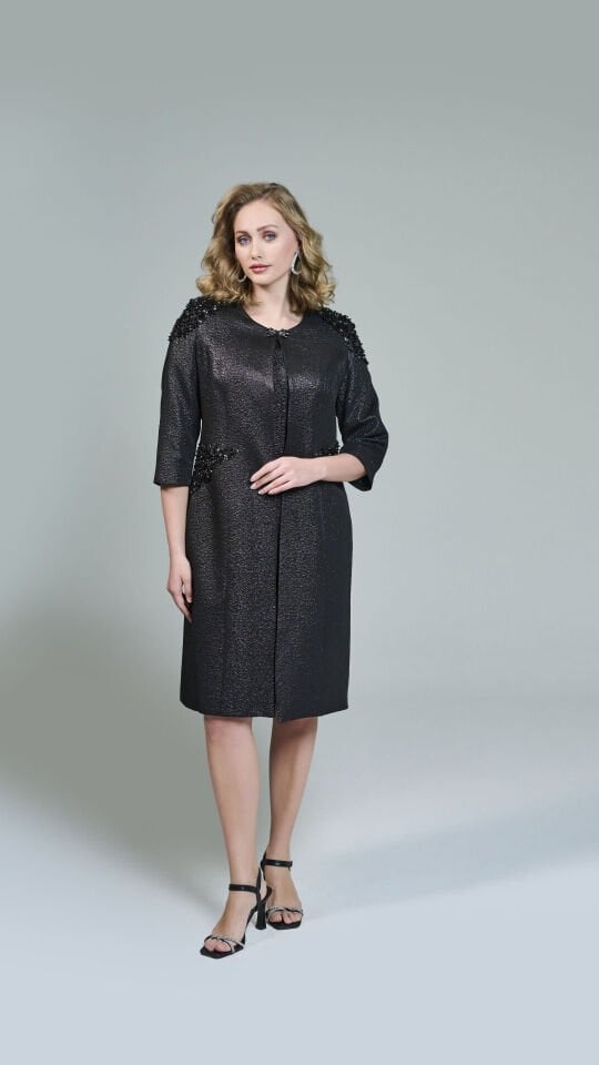 Doğaner Women | Jakar Ceket, Jakar Elbise, Boncuk İşlemeli, Kadın Takım Elbise (4308)