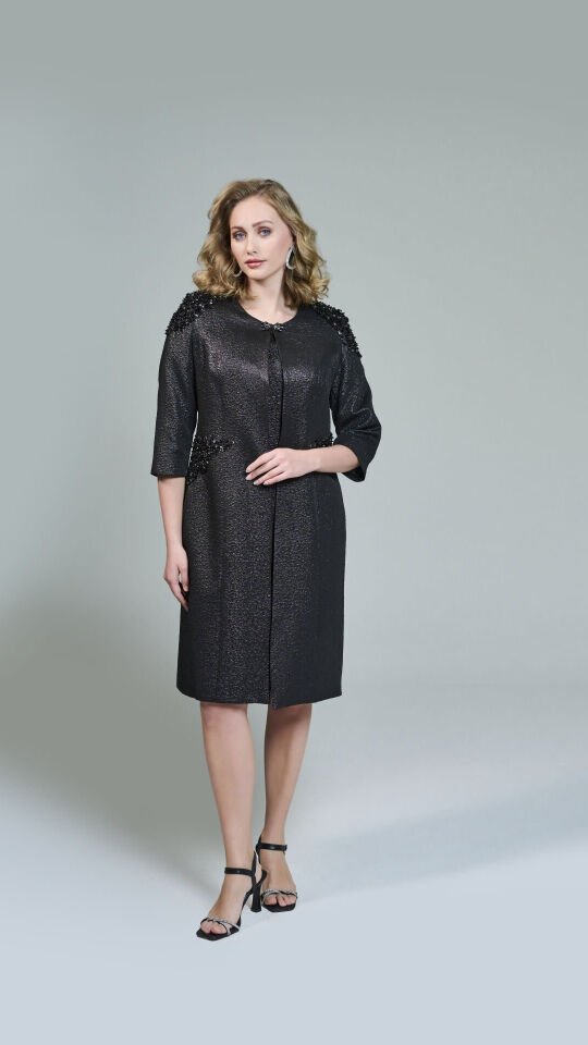 Doğaner Women | Jakar Ceket, Jakar Elbise, Boncuk İşlemeli, Kadın Takım Elbise (4308)