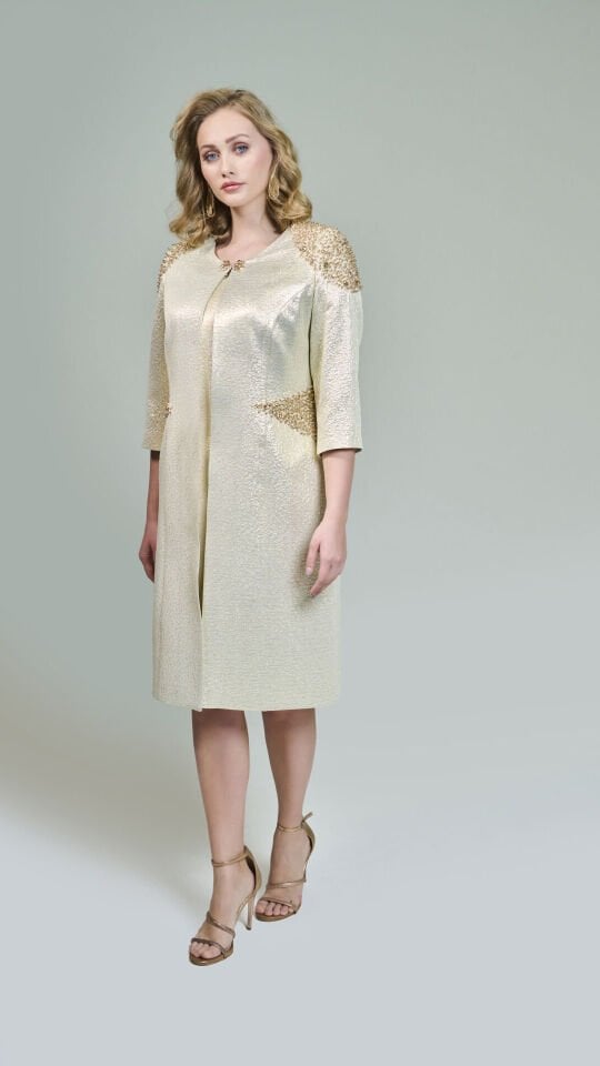 Doğaner Women | Jakar Ceket, Jakar Elbise, Boncuk İşlemeli, Kadın Takım Elbise (4308)