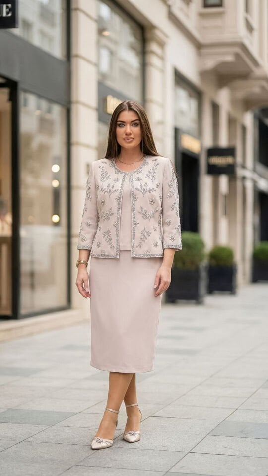 Doğaner Women | Taş İşlemeli, Etekli Kadın Takım Elbise (1184)