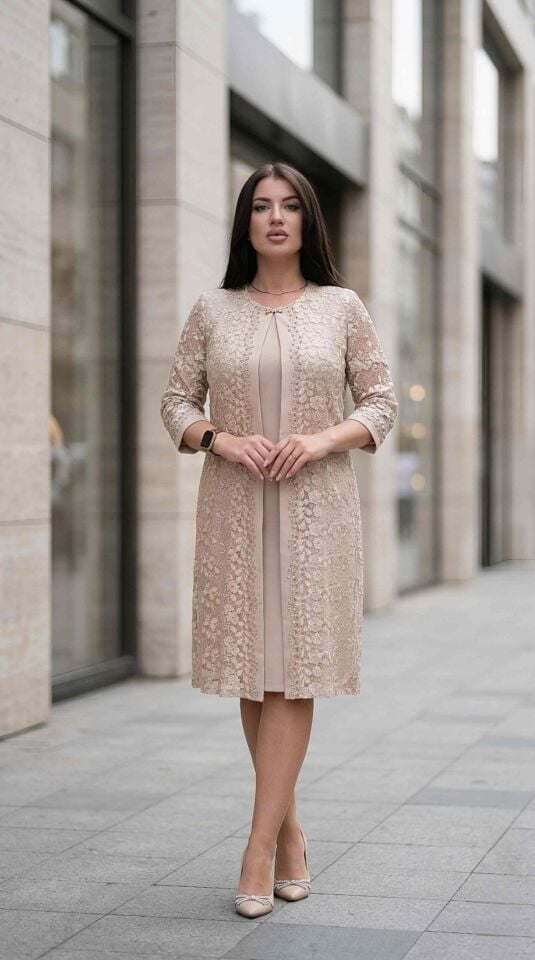 Boncuk İşlemeli, Dantel Ceket, Kadın Takım Elbise | Doğaner Women (D85)