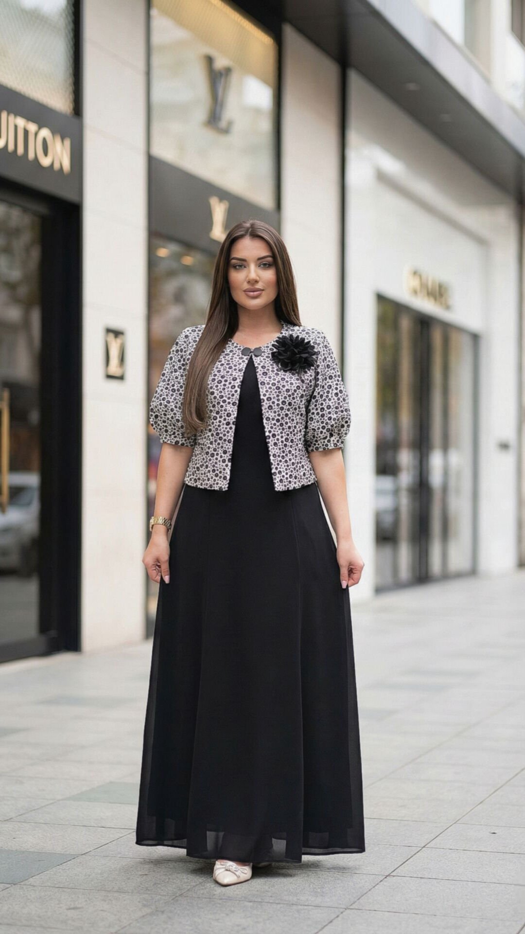 Doğaner Women | Jakar Ceket, Broş Detaylı Kadın Takım Elbise (4436)