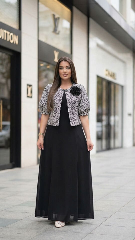 Doğaner Women | Jakar Ceket, Broş Detaylı Kadın Takım Elbise (4436)