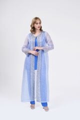 Doğaner Women | Organze Kumaş, Taş İşlemeli, Pantolonlu Kadın Takım (4035)