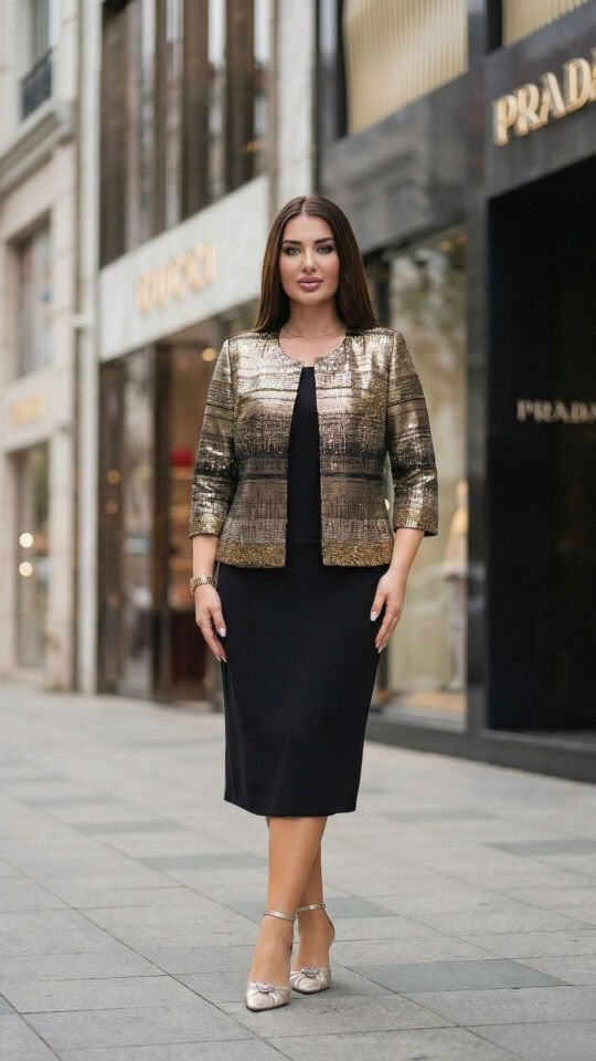 Doğaner Women | Taş İşlemeli, Etekli Kadın Takım Elbise (4310)