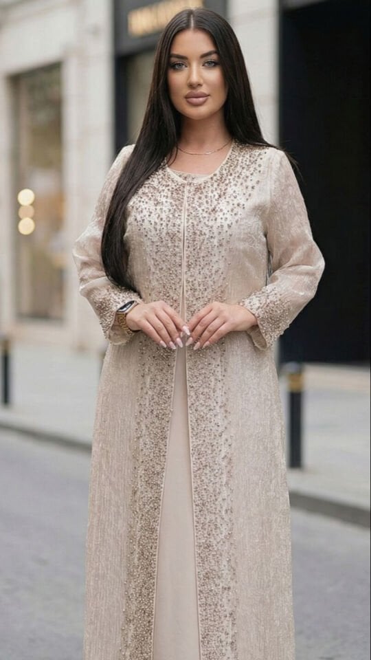 Doğaner Women | Organze Ceket, Taş İşlemeli Kadın Takım Elbise (4035)