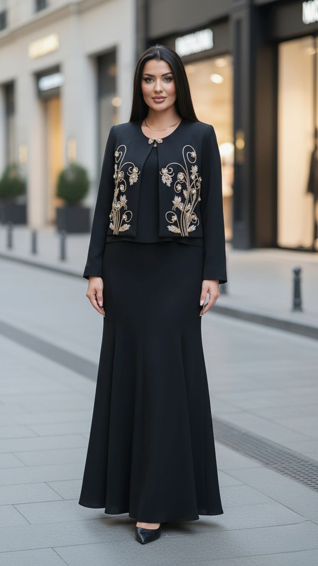 Doğaner Women | Taş İşlemeli, Etekli Kadın Takım Elbise (4439)