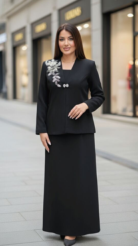 Taş İşlemeli, Kadın Takım Elbise | Doğaner Women (4448)