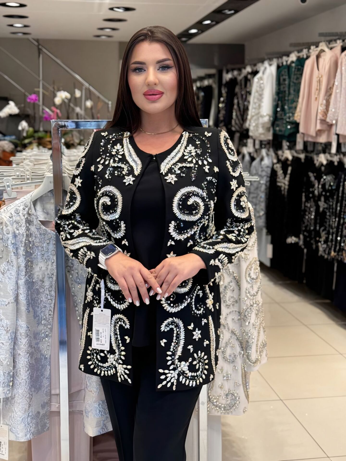 Doğaner Women | Taş İşlemeli, Pantolonlu Kadın Takım Elbise (4187)