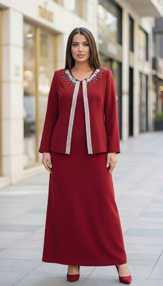 Taş İşlemeli, Kadın Takım Elbise | Doğaner Women (4455)