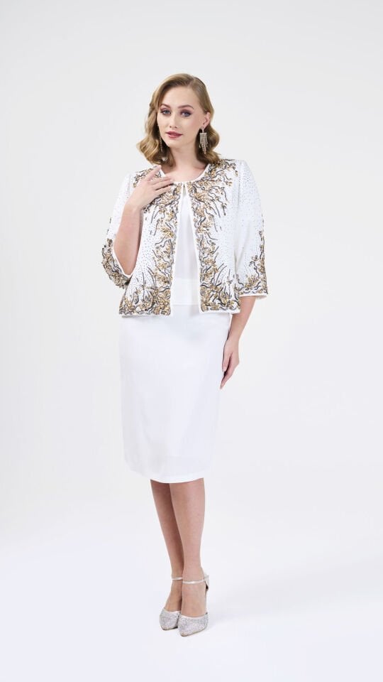 Doğaner Women | Taş İşlemeli, Etekli Kadın Takım Elbise (4268)